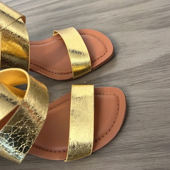 FRANCO SARTO GOLD STRAPPY CHUNKY HEELS 6 - Picture 16 of 16